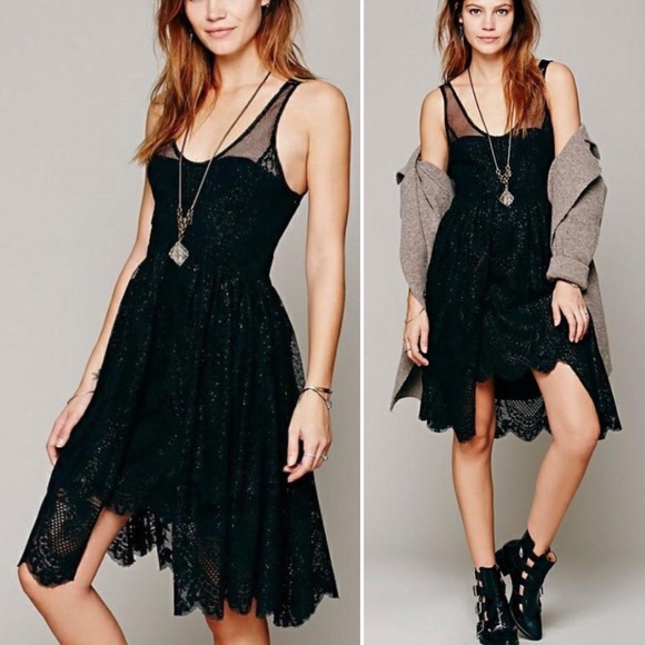 Free People Dresses & Skirts - Free People Kristal Lace Salinas Foil Print Black